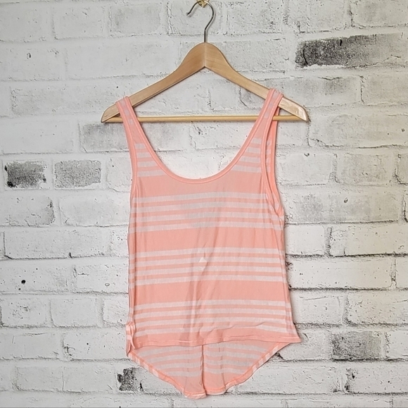 Lululemon Pink Striped Criss Cross Back Tank Top Size 4 Lightweight Racerback - Picture 4 of 7